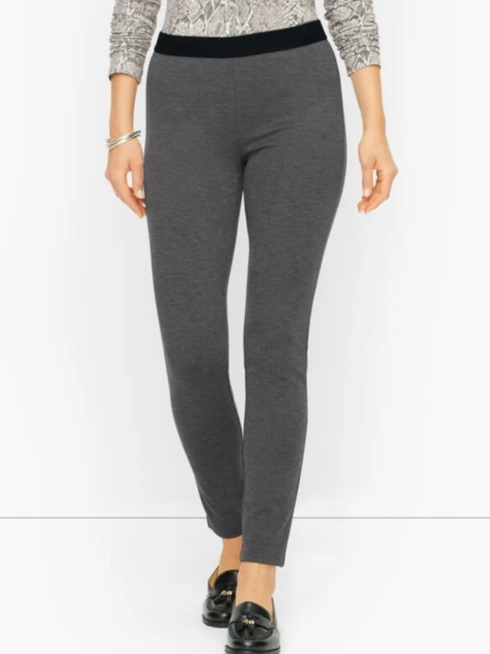 NWT Talbots Womens Size 4 6 6P 8 10 or 10P Gray Soho Knit Skinny Ankle Pant NEW